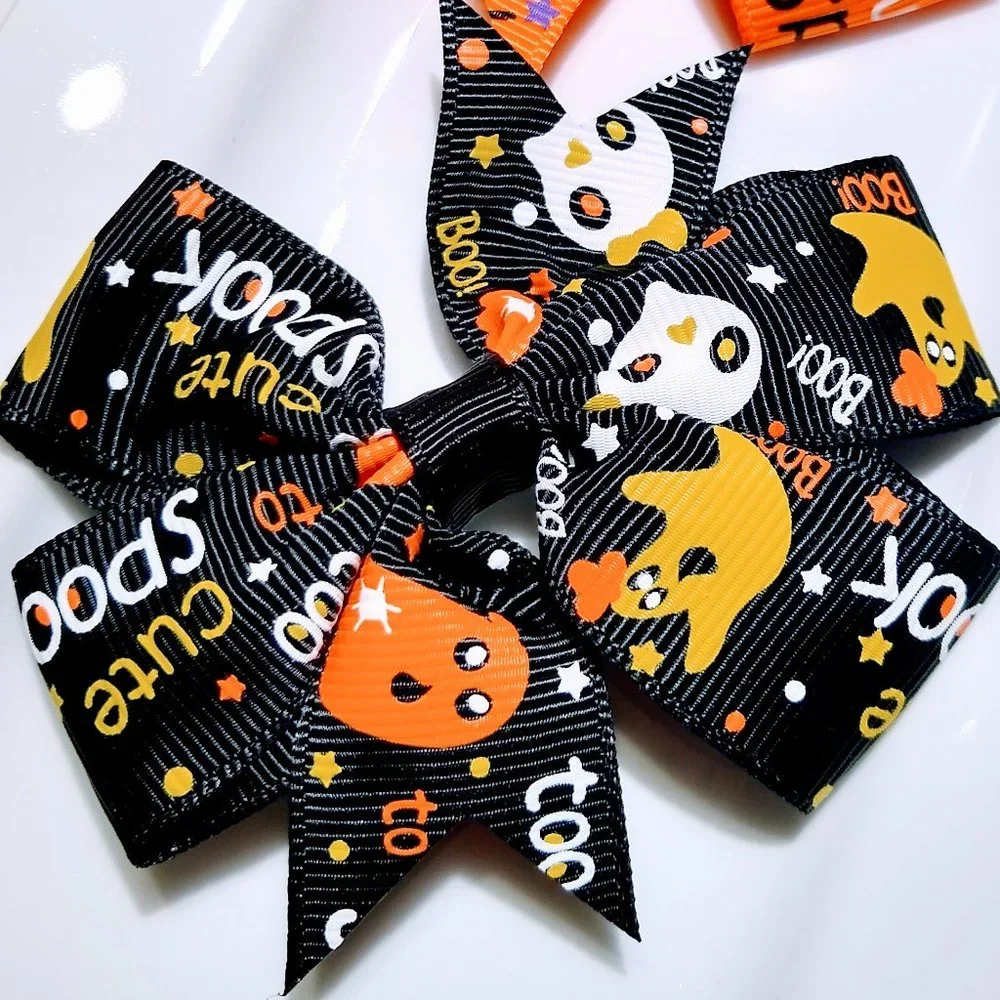 Halloween Hair Bows Hair Clips Ghost Skull